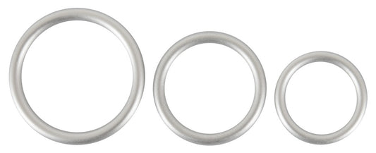05372170000-2-Metallic Silicone Cock Ring Set-2