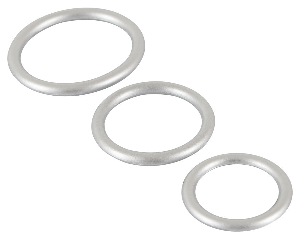 05372170000-3-Metallic Silicone Cock Ring Set-3