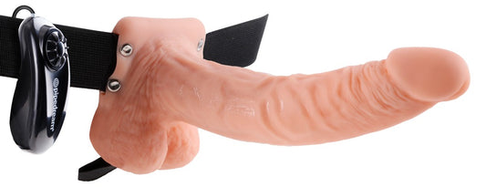 05912620000-2-9“ Vibrating Hollow Strap-on with Balls-2