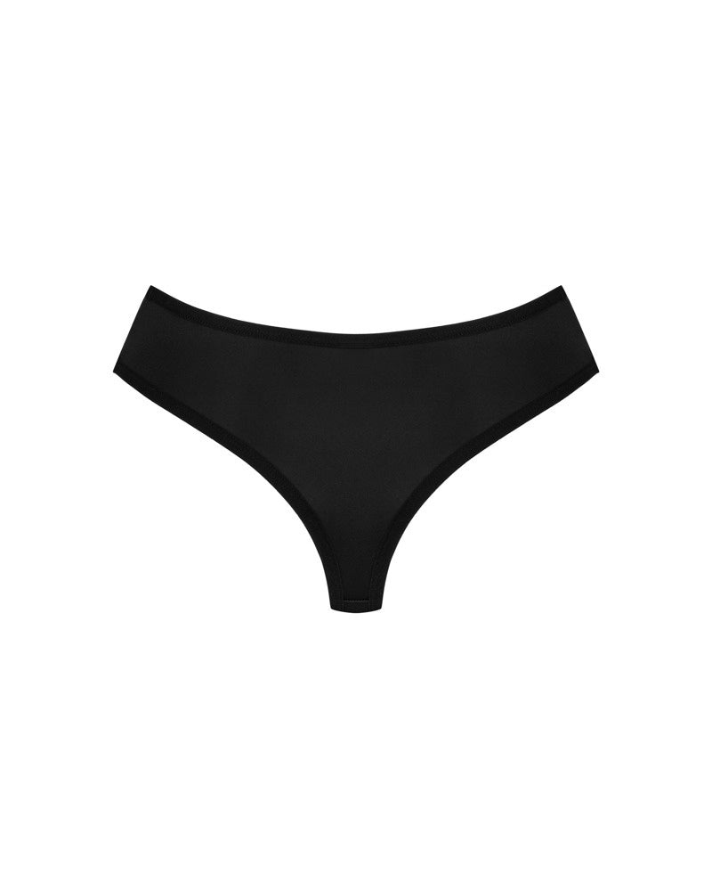 Eleganter schwarzer Bella Rou Slip mit besticktem Tüll von Obsessive