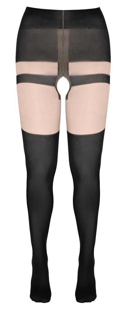 Straps-Strumpfhose mit eingewebtem Höschen