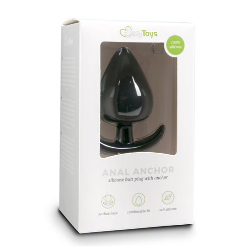 Schwarzer Anker-Buttplug - Medium