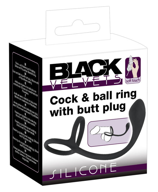 05329750000-1-Cock & ball ring with butt plug-1