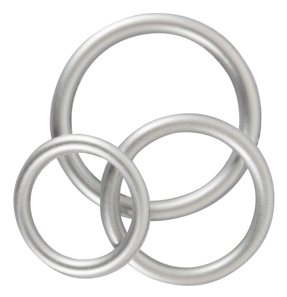 05372170000-4-Metallic Silicone Cock Ring Set-4
