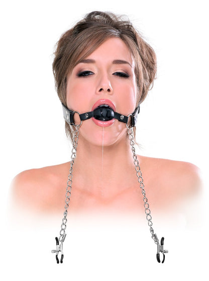 05404710000-4-Deluxe Ball Gag and Nipple Clamps-4