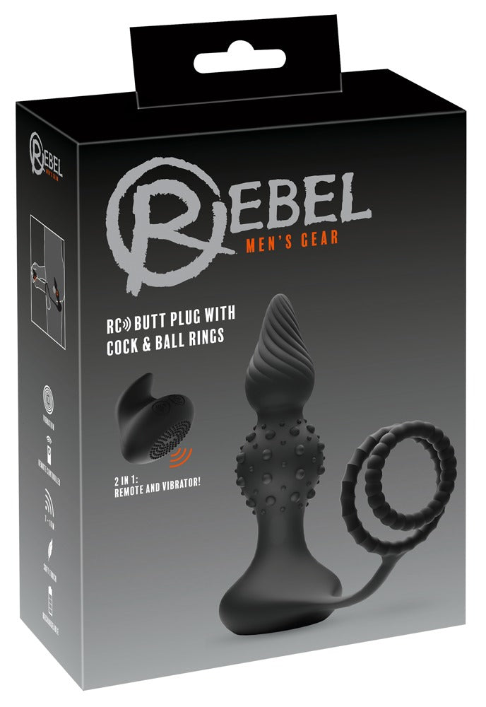 05523990000-1-RC Butt Plug with Cock & Ball Rings-1