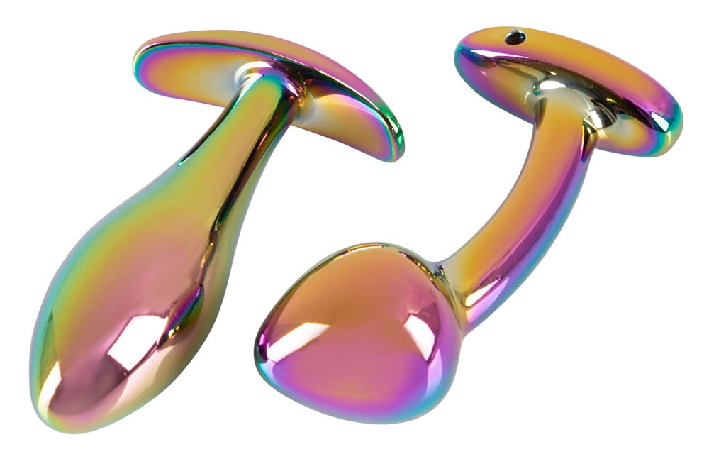 -3-Metal Butt Plug Set in Rainbow Colours-3