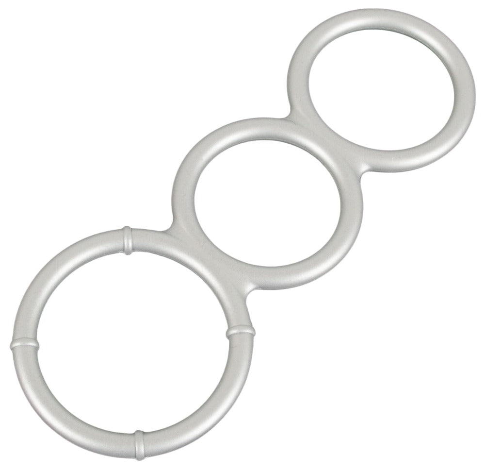 05562700000-3-Metallic Silicone Triple cock/ball ring-3