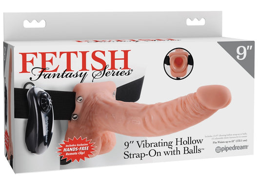05912620000-1-9“ Vibrating Hollow Strap-on with Balls-1