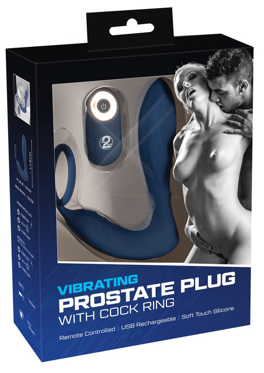 05948810000-1-Vibrating Prostate Plug with cockring-1
