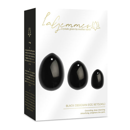 La Gemmes - Set di 3 uova di Yoni - Ossidiana