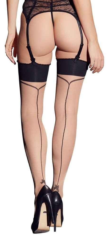 Strapsstrümpfe mit elegantem Abschluss und ästhetischer Naht