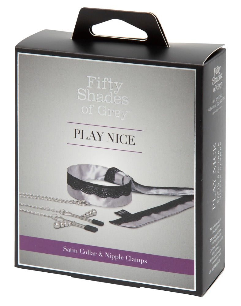 50014710000-1-Play Nice Satin Collar & Nipple Clamps-1
