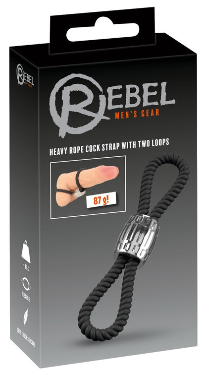 50042170000-1-Heavy Rope Cock Strap with two Loops-1