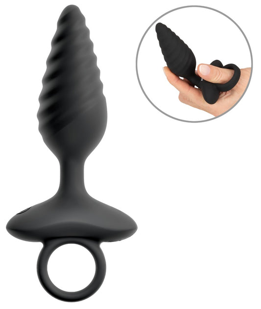 54051730000-2-Flexible Butt Plug Twisted Design with Vibrations-2