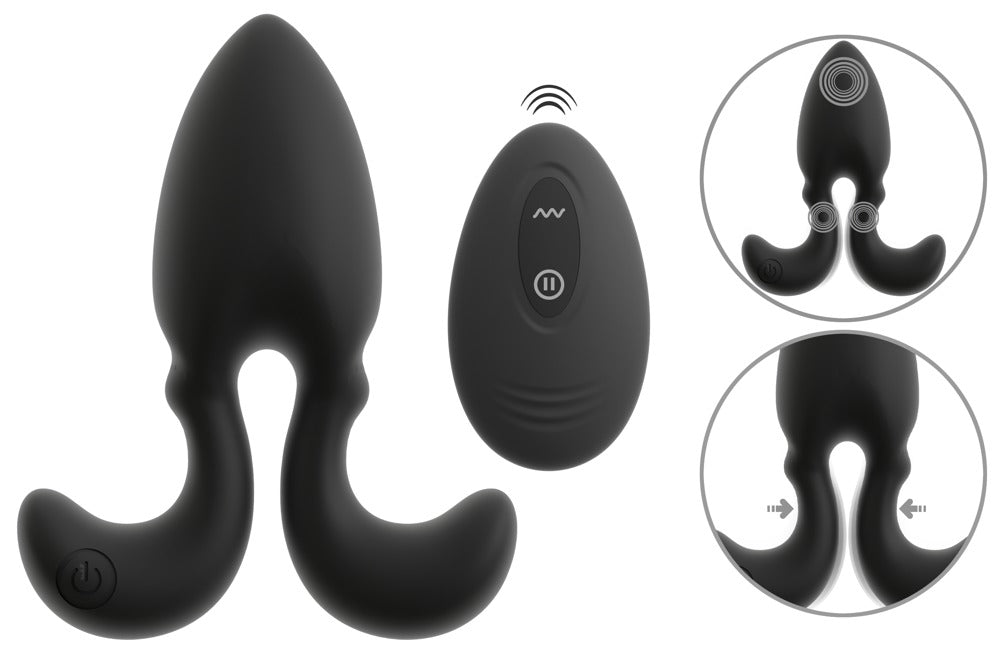 54053270000-2-RC Vibrating Butt Plug with Flexible Arms-2