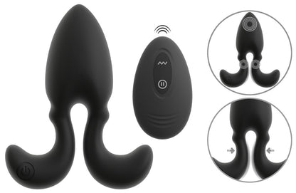 54053270000-2-RC Vibrating Butt Plug with Flexible Arms-2