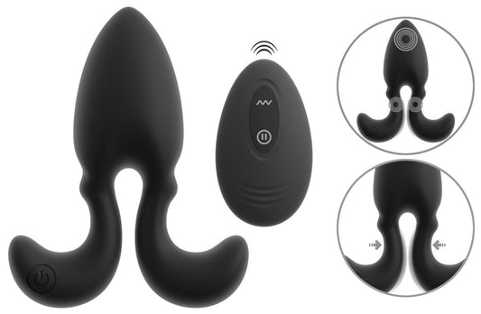 54053270000-2-RC Vibrating Butt Plug with Flexible Arms-2