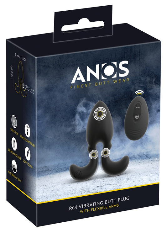 54053270000-1-RC Vibrating Butt Plug with Flexible Arms-1