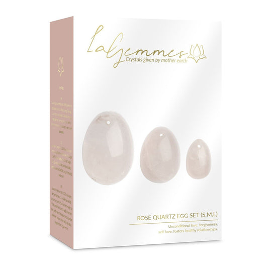 La Gemmes - 3-teiliges Yoni-Ei-Set Rose - Rosenquarz